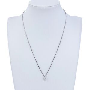 Cubic Zirconia Star Necklace | Vintage Sterling Silver 925 | 16.5"